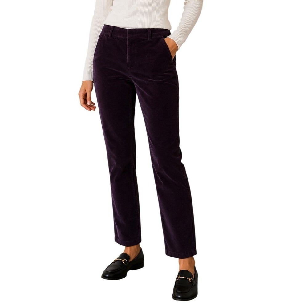 Banana Republic Ryan Dark Purple Corduroy Straight Leg Pants Women's‎ 6